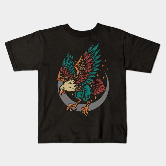 eagle hand drawn vintage Kids T-Shirt by Mako Design 